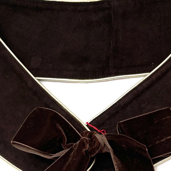 Auc Valentino wide Lamb Suede Dark Brown Self tie Belt main image 4